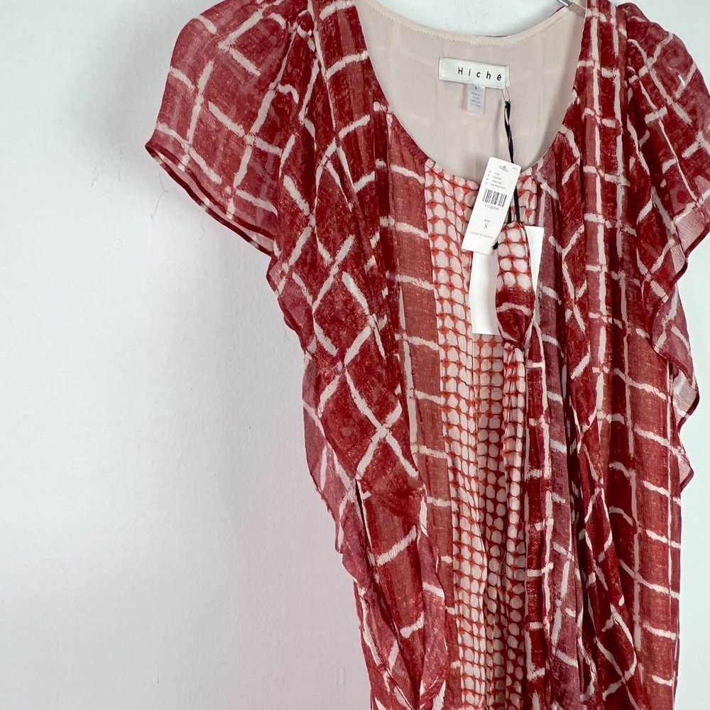 NWT Anthropologie Hiche Emery Ruffled Dress Shift Size Small S NEW N2109 - Picture 10 of 13